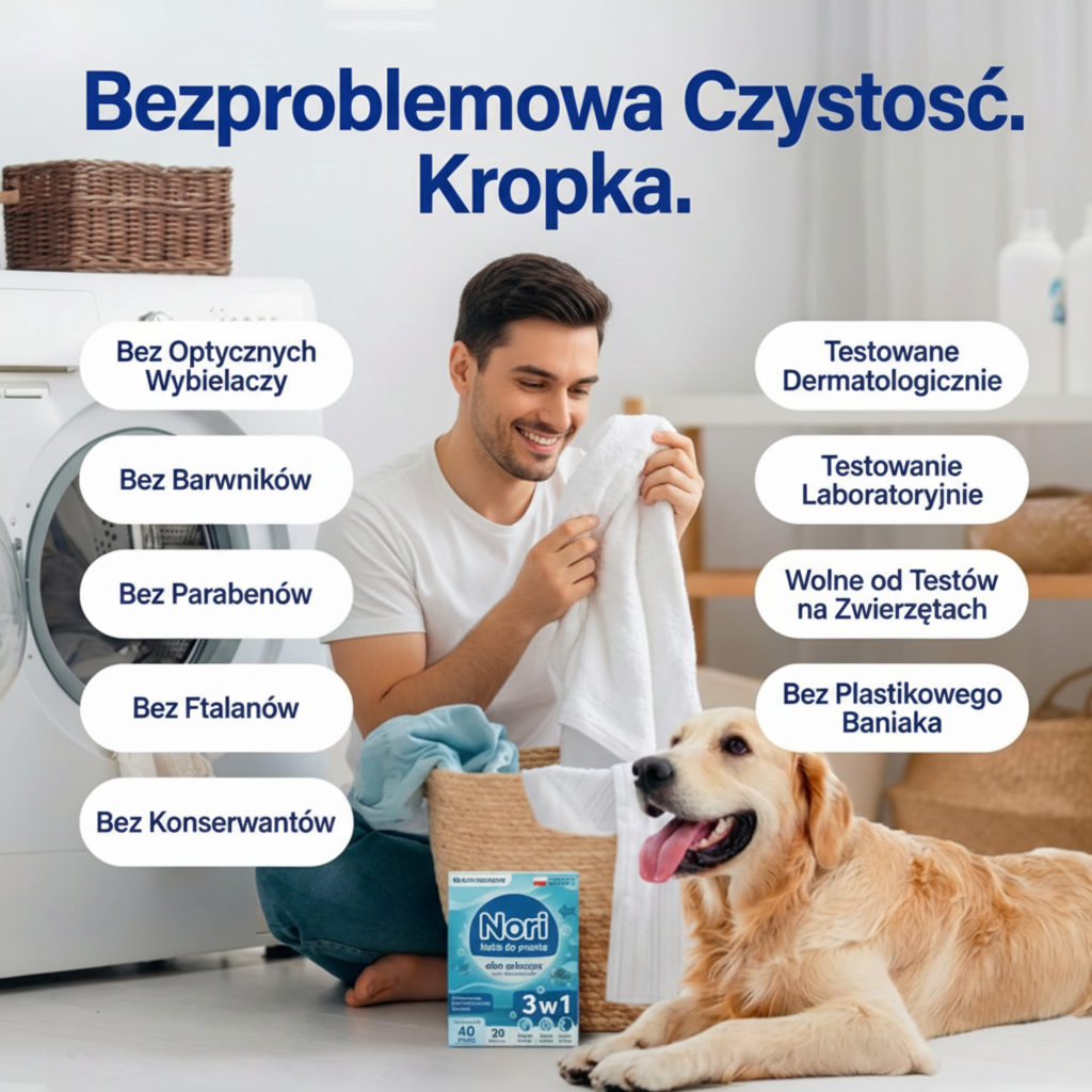 Tabletki do prania bezpieczne dla skóry